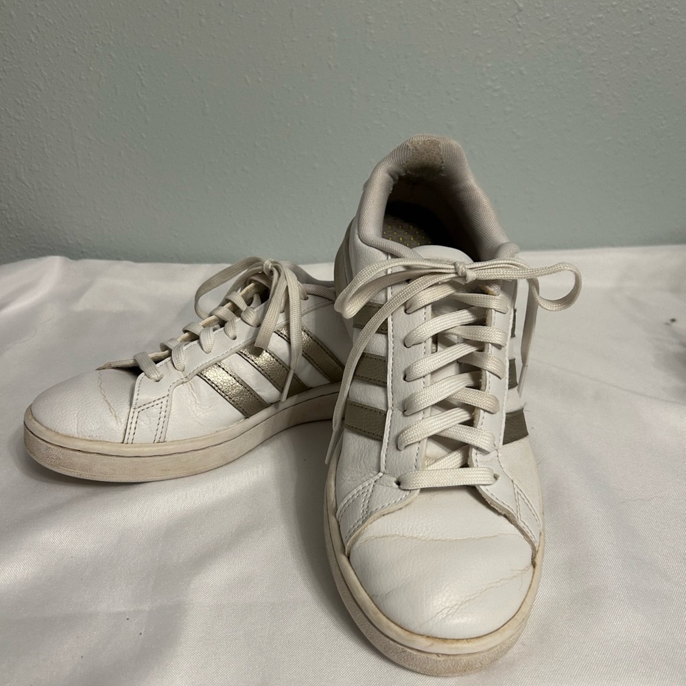 Adidas White and Gray Casual Sneakers